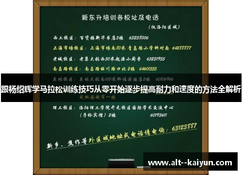 跟杨绍辉学马拉松训练技巧从零开始逐步提高耐力和速度的方法全解析
